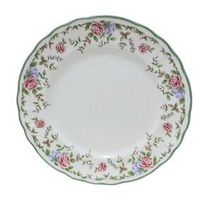 Epoch MORNING ROSE Dinner Plate Floral Roses Green trim Replacement Grannycore